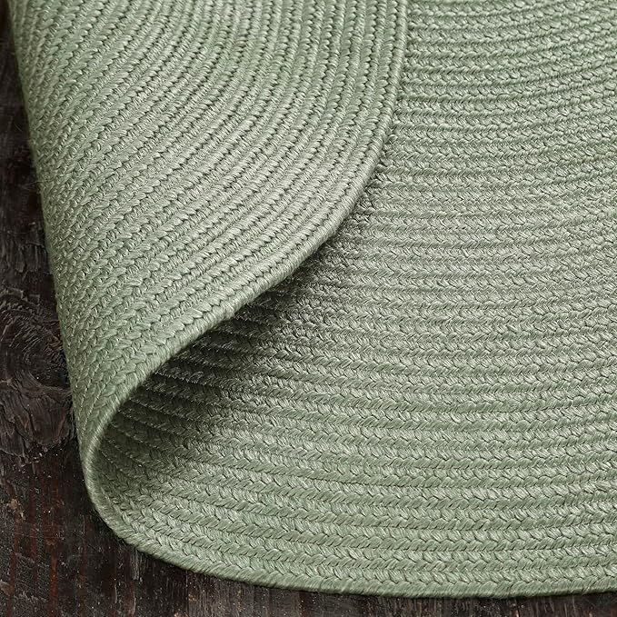 Superior Jute Oval Indoor Area Rug, Fog Green