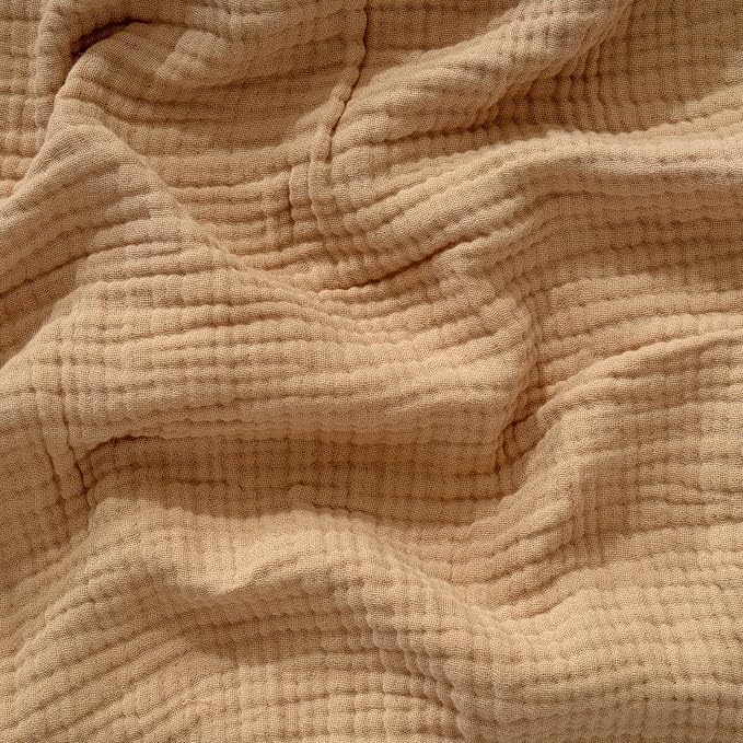 Muslin Blanket - Pure 100% Turkish Cotton Airy Soft Light Versatile Gauze Throw Blanket for Bed, Couch, Sofa (Beige, Twin XL Size (71" x 95" inch))