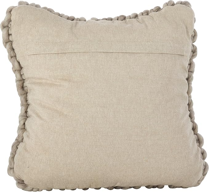 SARO LIFESTYLE Chunky Cable Knit Design Wool Poly Filled Throw Pillow