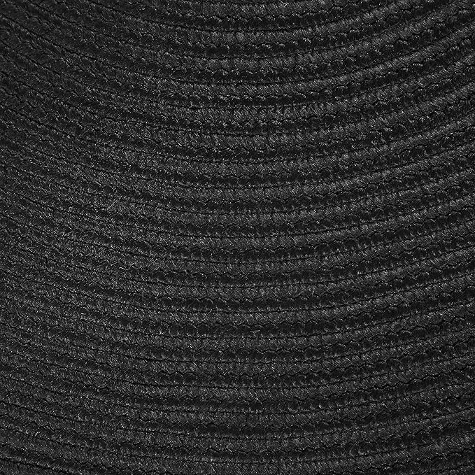 Superior Indoor/ Outdoor Oval Area Rug, Reversible Braided Home Floor Decor for Living Room, Kitchen, Entryway, Patio, Front Porch, Deck, Modern, Boho, Farmhouse Style, 8' x 10', Black