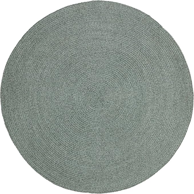 Superior Indoor/Outdoor Area Rug, Reversible Braided Floor Decor for Living Room, Kitchen, Patio, Front Porch, Modern Boho Farmhouse Rugs, Hardwood, Bedroom Accessories, 6' Round, Lagoon Breeze