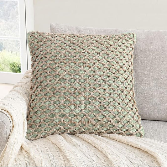 Boho Living 18x18 Sage Green Throw Pillow Covers with Pillow Insert Included, Pack of 1