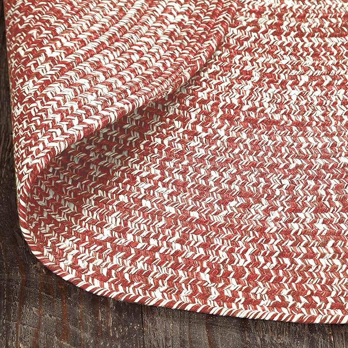 Superior Indoor/Outdoor Area Rug, Dual-Tone Reversible Braided Floor Decor for Patio, Front Porch, Entryway, Living Room, Office, Nursery, Artistic Home, 4' x 6', Brick-White