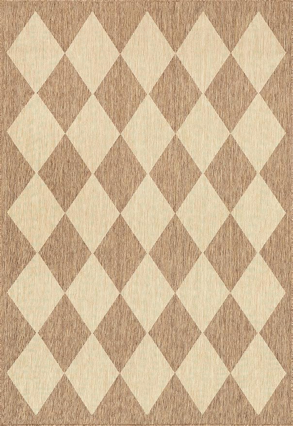 nuLOOM Outdoor Performance Collection Sabina Brown/Ivory, 4' x 6', Soft and Cozy, High Traffic, Stain Resistant, Easy Clean, Durable Area Rug for Indoor/Outdoor Patio, Deck, Porch, Garden, Courtyard