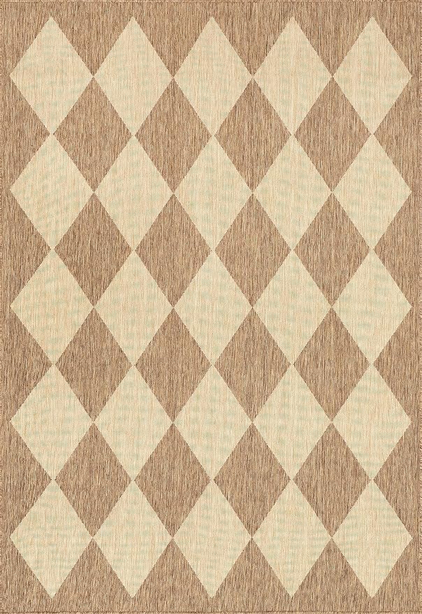 nuLOOM Outdoor Performance Collection Sabina Brown/Ivory, 9'6" x 12', Soft, High Traffic, Stain Resistant, Easy Clean, Durable Area Rug for Indoor/Outdoor Patio, Deck, Porch, Garden, Courtyard