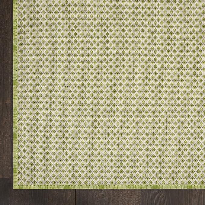 Nourison Home Courtyard Ivory Green 2' x 3' Area Rug - Easy Clean, Non Shedding, Bed Room, Living Room, Dining Room, Kitchen (2' x 3')