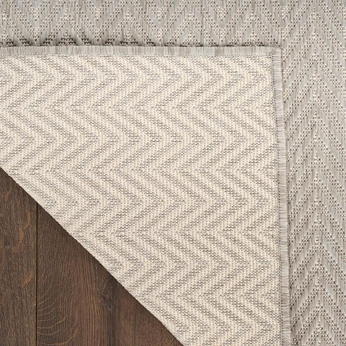 Nourison Home Horizon Indoor/Outdoor Grey 5' x 7' Area Rug - Easy Clean, Non Shedding, Bed Room, Living Room, Dining Room, Kitchen (5' x 7')
