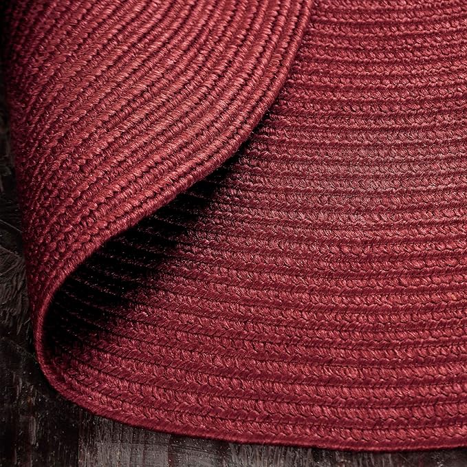Superior Jute Oval Indoor Area Rug, Burgundy