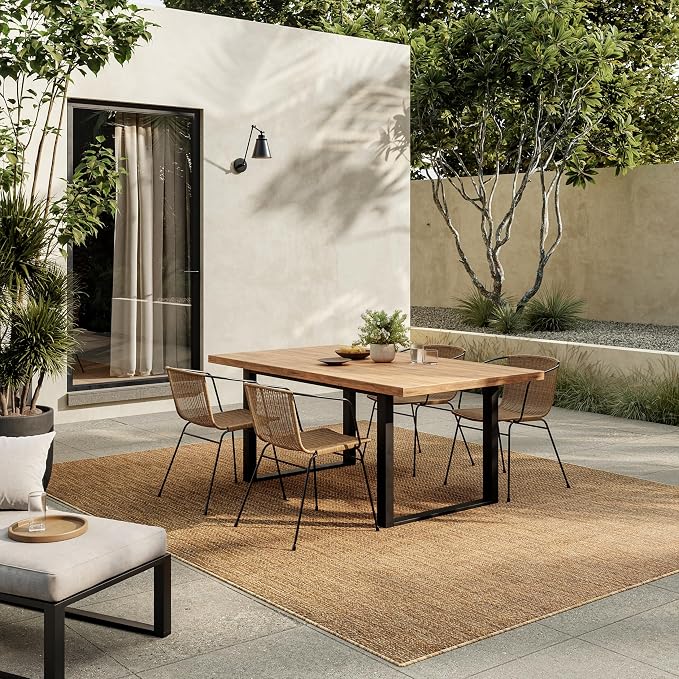 Nourison Home Horizon Indoor/Outdoor Natural 9' x 12' Area Rug - Easy Clean, Non Shedding, Bed Room, Living Room, Dining Room, Kitchen (9' x 12')