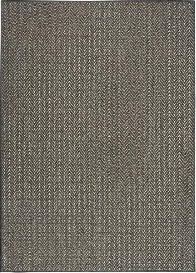 Nourison Home Horizon Indoor/Outdoor Charcoal 5' x 7' Area Rug - Easy Clean, Non Shedding, Bed Room, Living Room, Dining Room, Kitchen (5' x 7')