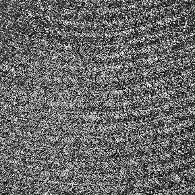 Superior Indoor/Outdoor Area Rug, Reversible Braided Floor Decor for Living Room, Kitchen, Patio, Front Porch, Modern Boho Farmhouse Rugs, Hardwood, Bedroom Accessories, 4' x 6', Charcoal