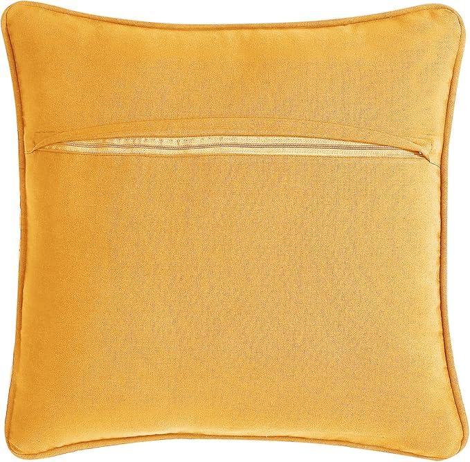 Boho Living Jada Premium Woven Design, Decorative Throw, Living Room Décor, (1) 20" x 20" Pillow Cover with Insert, Mustard Yellow