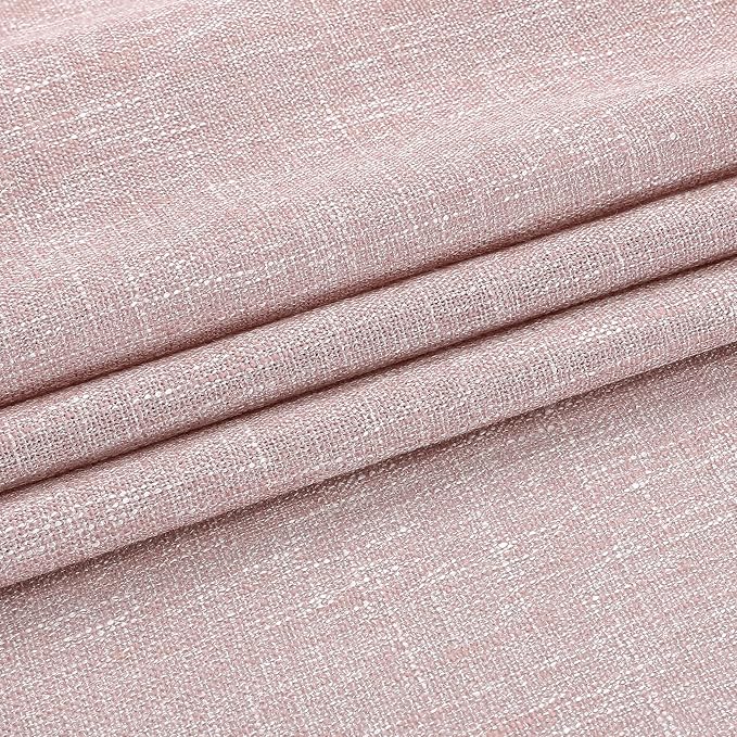 Vision Home Pink Pinch Pleated Semi Sheer Curtains for Girls Bedroom Living Room Textured Light Filtering Window Curtains 63 inch Rayon Blended Pinch Pleat Pink Drapes with Hooks 2 Panels 40" Wx63 L