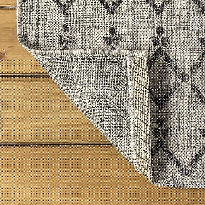 JONATHAN Y Moroccan Geometric Indoor Outdoor Runner Rug 2X20 Light Gray/Black, Ourika Textured Weave for Backyard, Patio, Porch, Easy-Cleaning, High Traffic Pet-Friendly, Non-Shedding SMB108E-220