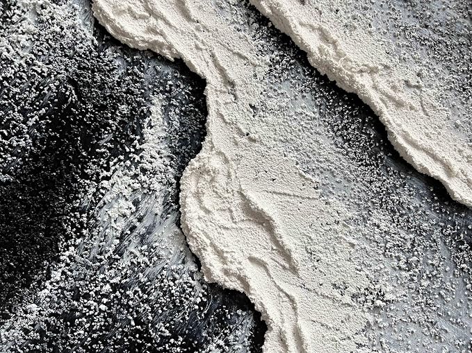 Creespi Hand Painted Black and White Abstract Canvas Wall Art 24x36 inch,Textured Ocean Wave Landscape Oil Painting Home Wall Decor
