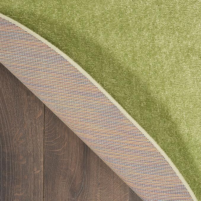 Nourison Home Nourison Essentials Green 6' x Round Area Rug - Easy Clean, Non Shedding, Bed Room, Living Room, Dining Room, Kitchen (6' x Round)