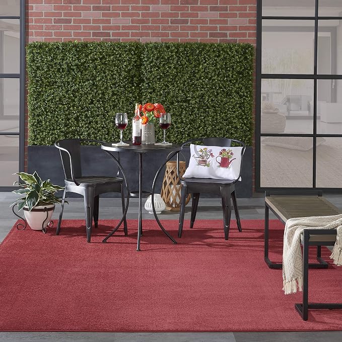 Nourison Home Nourison Essentials Brick Red 7' x 10' Area Rug - Easy Clean, Non Shedding, Bed Room, Living Room, Dining Room, Kitchen (7' x 10')