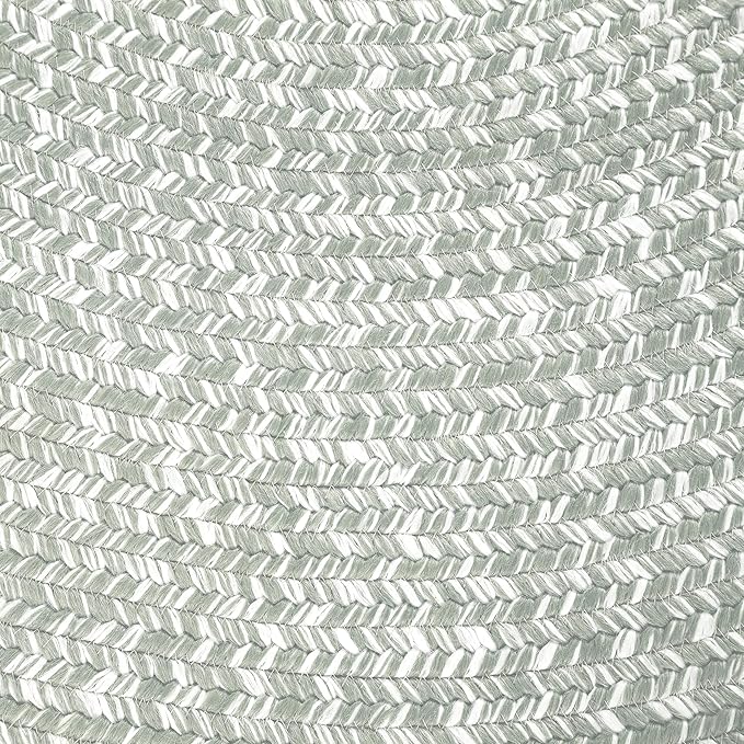 Superior Indoor/Outdoor Area Rug, Dual-Tone Reversible Braided Floor Decor for Patio, Front Porch, Entryway, Living Room, Office, Nursery, Artistic Home, 6' x 9', Fog Green-White