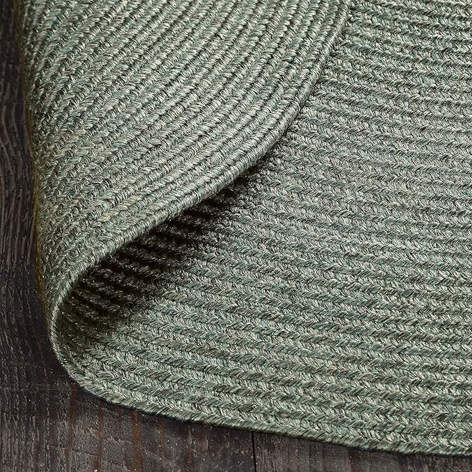 Superior Jute Oval Indoor Runner Rug, Lagoon Breeze