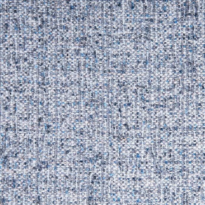 HomePop 24" Large Round Storage Ottoman - Blue Gray Woven Fabric