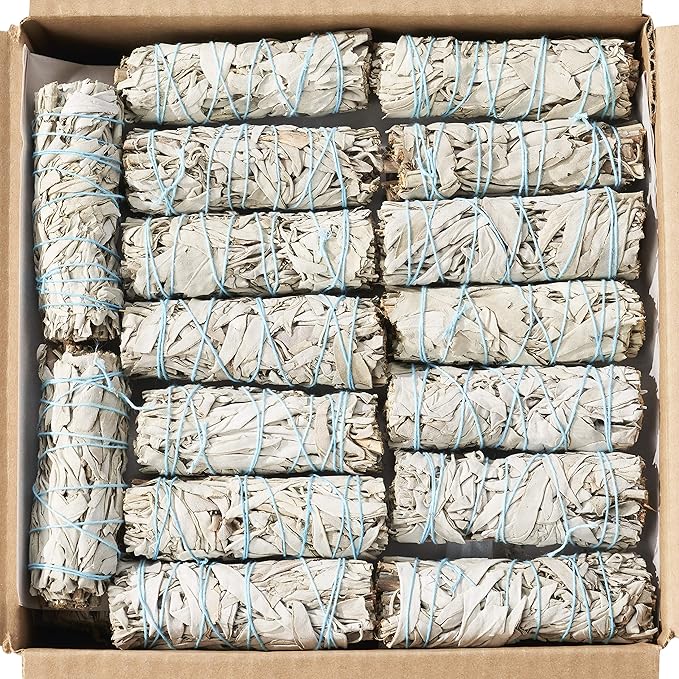 Blue River Sage 20 White Sage Smudge Sticks 4 Inch - Sustainably Grown Sage Bundles for Smudging, Cleansing Home Office, & Ceremony