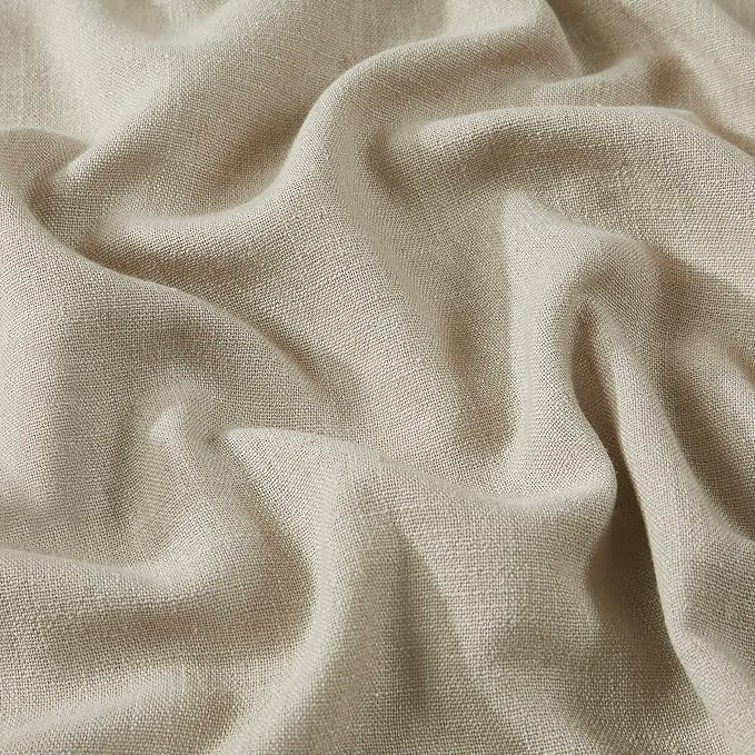 Vision Home Sand Pinch Pleated Semi Sheer Curtains Textured Linen Blended Light Filtering Window Curtains 108 inch for Living Room Bedroom Pinch Pleat Drapes with Hooks 2 Panels 9ft 40" Wx108 L