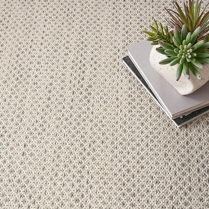 Nourison Home Courtyard Ivory Silver 10' x Square Area Rug - Easy Clean, Non Shedding, Bed Room, Living Room, Dining Room, Kitchen (10' x Square)