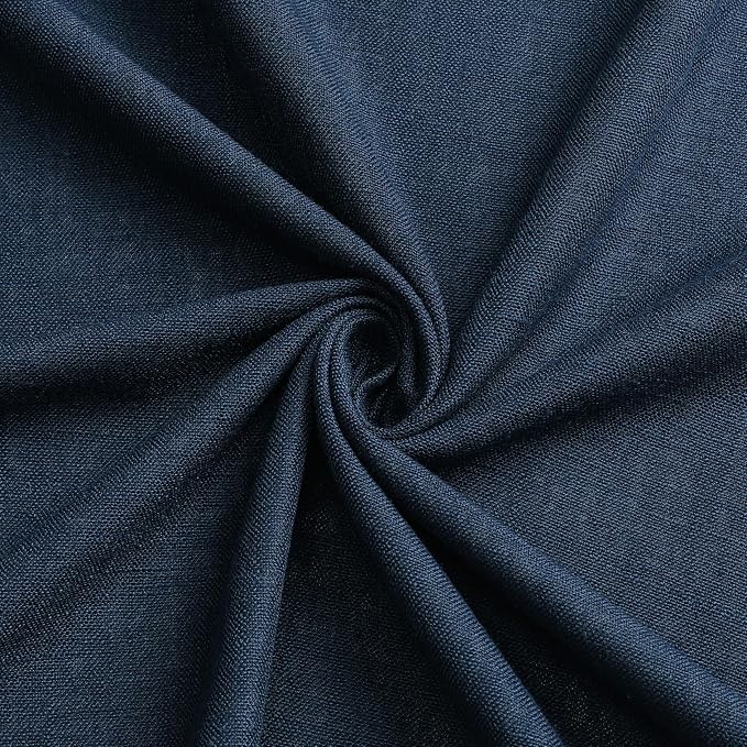 Vision Home Navy Blue Pinch Pleated Full Blackout Curtains Linen Blended Room Darkening Curtain Panels 120 inch for Living Room Bedroom Thermal Insulated Pinch Pleat Drapes with Hooks 40" Wx120 Lx2