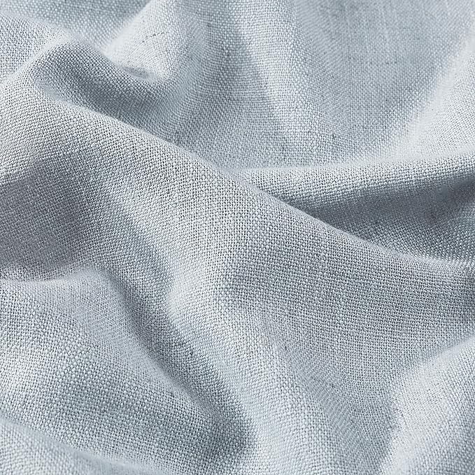 Vision Home Blue Gray Pinch Pleated Full Blackout Curtains Linen Blended Room Darkening Curtains 120 inch for Living Room Bedroom Thermal Insulated Pinch Pleat Drapes with Hooks 10ft 40" Wx120 Lx2