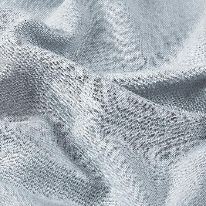 Vision Home Blue Gray Pinch Pleated Full Blackout Curtains Linen Blended Room Darkening Window Curtains 102 inch for Living Room Bedroom Thermal Insulated Pinch Pleat Drapes with Hooks 40" Wx102 Lx2