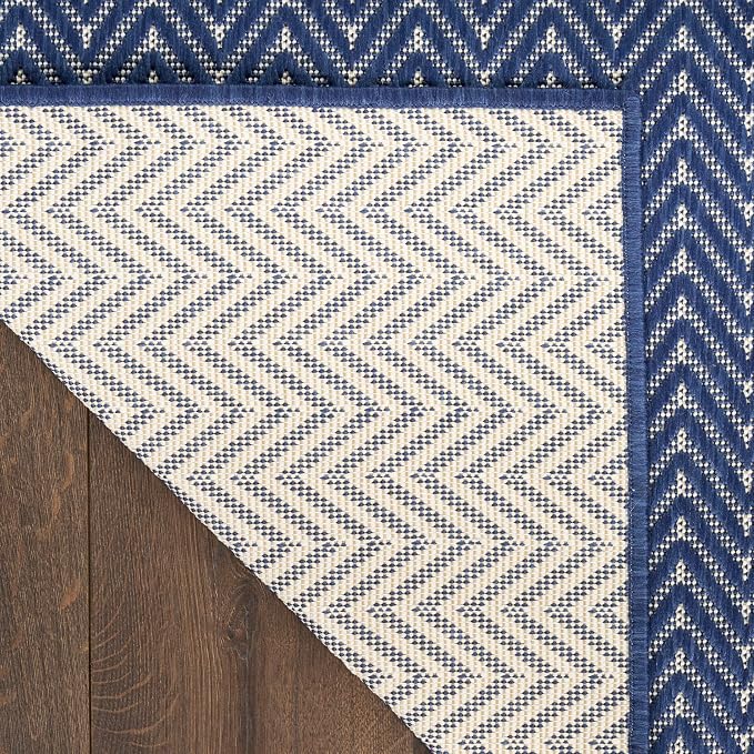 Nourison Home Horizon Indoor/Outdoor Navy 3' x 5' Area Rug - Easy Clean, Non Shedding, Bed Room, Living Room, Dining Room, Kitchen (3' x 5')