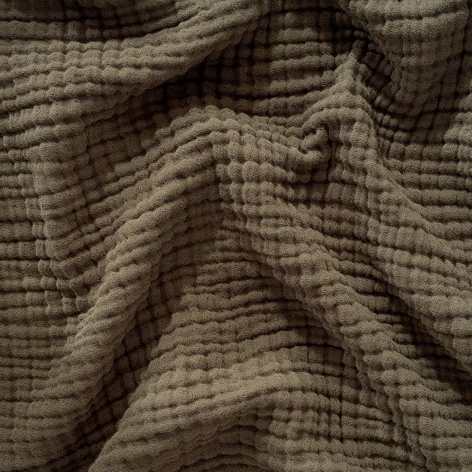 Muslin Blanket - Pure 100% Turkish Cotton Airy Soft Light Versatile Gauze Throw Blanket for Bed, Couch, Sofa (Khaki Green, Twin XL Size (71" x 95" inch))