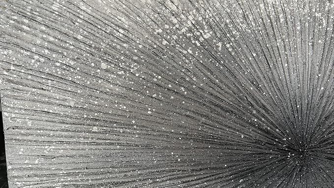 YaSheng Art - 24x48 Inch Abstract Art Oil Paintings on Canvas Thick silver Abstract Artwork Modern Home Decor Canvas Wall Art 24x48inch