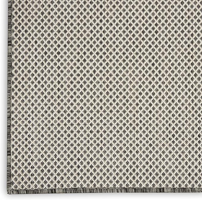 Nourison Home Courtyard Ivory Charcoal 9' x 12' Area Rug - Easy Clean, Non Shedding, Bed Room, Living Room, Dining Room, Kitchen (9' x 12')