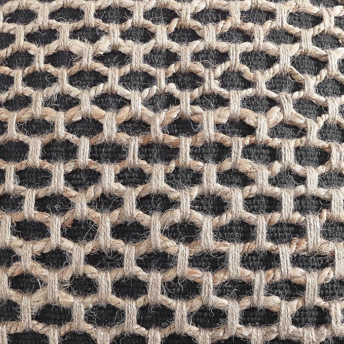 Boho Living Jada Premium Woven Design, Decorative Throw, Living Room Décor, (1) 12" x 20" Pillow Cover, Black