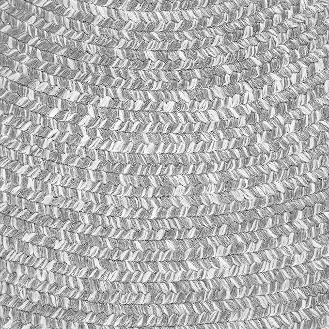 Superior Large Indoor/Outdoor Area Rug, Multi-Tone Reversible Braided Floor Decor for Patio, Front Porch, Entryway, Living Room, Office, Nursery, Artistic Home, 6' x 9', Slate-White