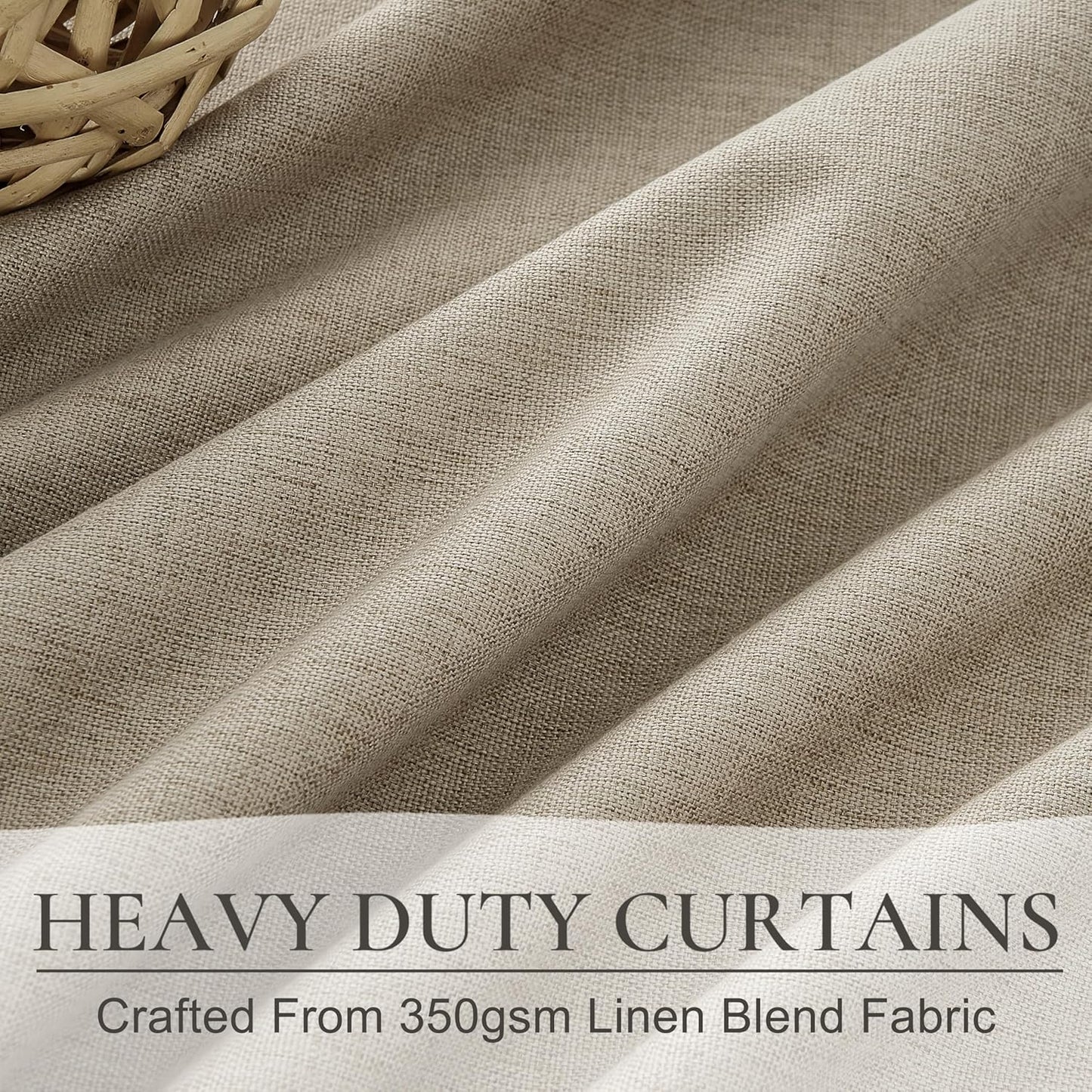 Extra Long Custom 102 Inch Viral Curtains with Pinch Pleat Clips, 100% Blackout Curtains for Bedroom Weather Burg Thermal Insulated Noise Cancelling Back Tab GreyBeige Boho Drapes 2 Panel Set