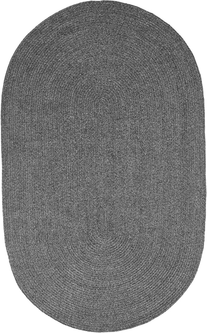 Superior Indoor/Outdoor Area Rug, Reversible Braided Floor Decor for Living Room, Kitchen, Patio, Front Porch, Modern Boho Farmhouse Rugs, Hardwood, Bedroom Accessories, 4' x 6', Charcoal