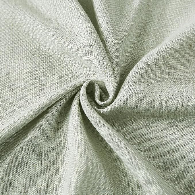 Vision Home Soft Green Pinch Pleated Semi Sheer Curtains Textured Linen Blended Light Filtering Window Curtains 95 inch for Living Room Bedroom Pinch Pleat Drapes with Hooks 2 Panels 40" Wx95 L