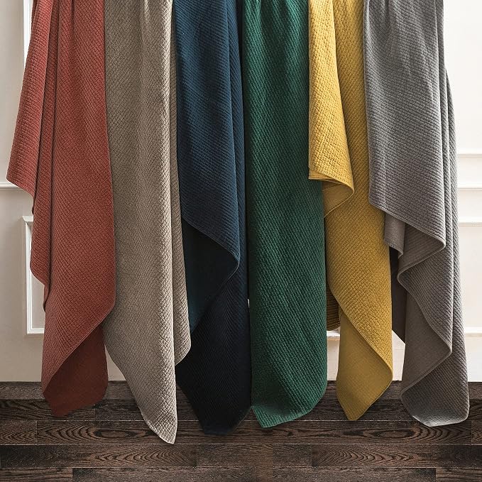 HiEnd Accents Stonewashed Cotton Velvet Quilt, Queen Size, Light Tan Solid Color, Classic Traditional Rustic Style Luxury Bedding, Soft Lightweight Bed Cover