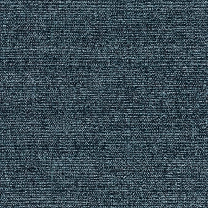 HomePop by Kinfine Fabric Upholstered Round Storage Ottoman - Velvet Button Tufted Ottoman with Removable Lid, Indigo Blue Woven