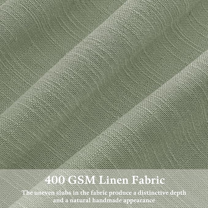 Sage Green Linen Curtains 120 Inches Long Boho Farmhouse Curtain 10 Foot Light Filtering Semi Sheer Back Tab Pinch Pleat Extra Long Curtain for Tall Ceiling Living Room Summer 2 Panels 50 by 120 Inch