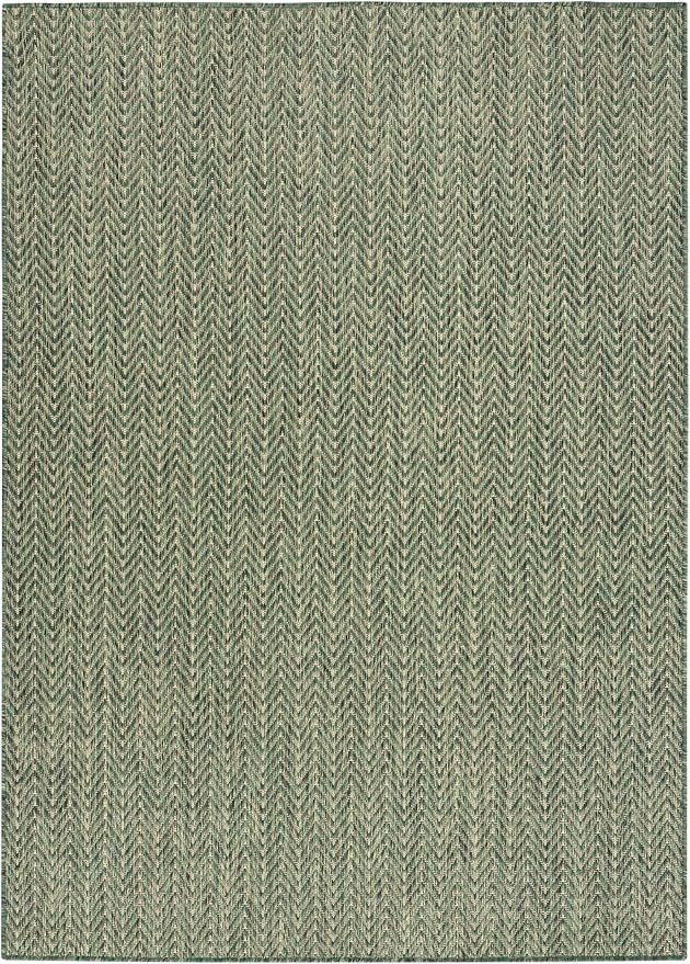 Nourison Home Horizon Indoor/Outdoor Green 4' x 6' Area Rug - Easy Clean, Non Shedding, Bed Room, Living Room, Dining Room, Kitchen (4' x 6')