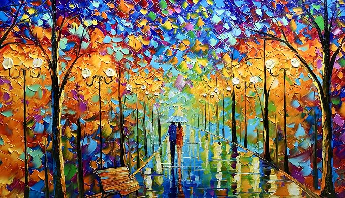 Tyed Art- Large Wall Art,Hand Painted Wall Art Landscape Oil Painting ,Wall Art for Living Room, Bedroom Office Wall Decor, Modern Textured Wall Art, Colorful Abstract Artwork Picture, Modern canvas Wall Art 60 by30 inch
