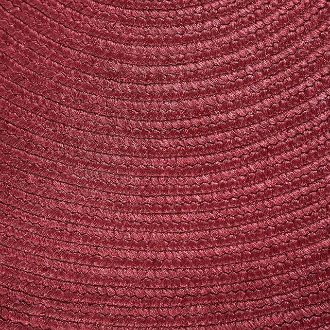 Superior Indoor/ Outdoor Large Area Rug, Reversible Braided Home Floor Decor for Living Room, Kitchen, Entryway, Patio, Front Porch, Deck, Modern, Boho, Farmhouse Style, 6' x 9', Burgundy