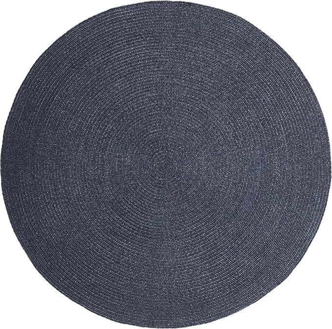 Superior Reversible Braided Indoor/Outdoor Area Rug, 4' Round, Denim Blue