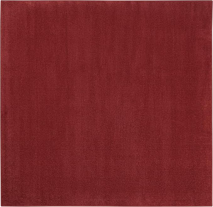 Nourison Home Nourison Essentials Brick Red 7' x Square Area Rug - Easy Clean, Non Shedding, Bed Room, Living Room, Dining Room, Kitchen (7' x Square)