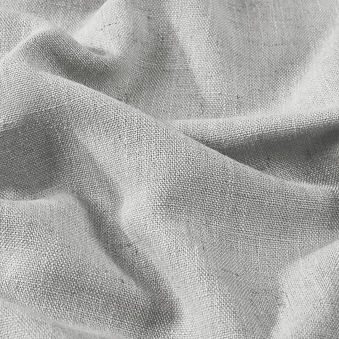 Vision Home Light Gray Pinch Pleated Full Blackout Curtains Linen Blended Room Darkening Curtain Panels 112 inch for Living Room Bedroom Thermal Insulated Pinch Pleat Drapes with Hooks 40" Wx112 Lx2