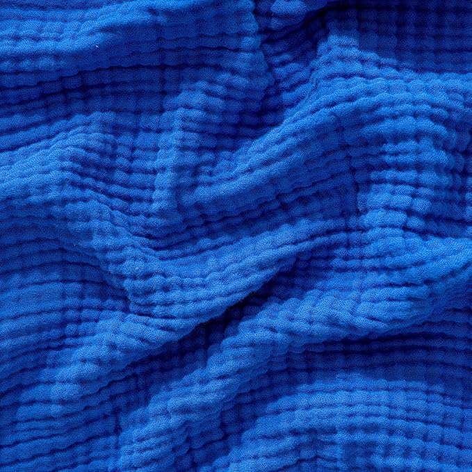 Muslin Blanket - Pure 100% Turkish Cotton Airy Soft Light Versatile Gauze Throw Blanket for Bed, Couch, Sofa (Blue, Throw Size (50" x 66" inch))
