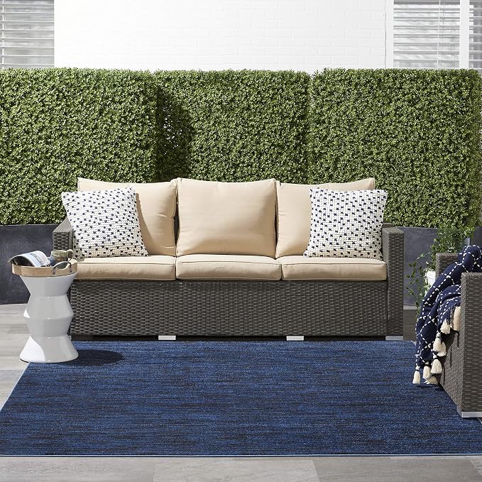 Nourison Home Nourison Essentials Midnight Blue 7' x Square Area Rug - Easy Clean, Non Shedding, Bed Room, Living Room, Dining Room, Kitchen (7' x Square)